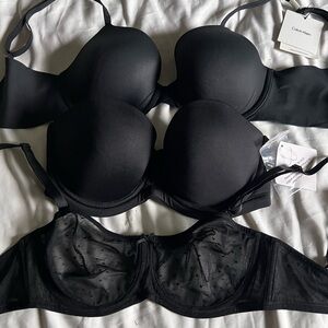 32D Bra set of 3 • calvin klein strapless ( comes with straps ) new with tags!